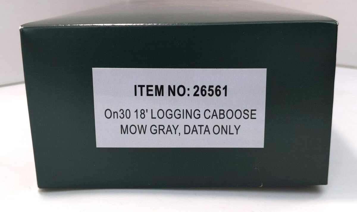 Bachmann 26561 On30 MOW Data Only Gray 18' Logging Caboose