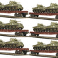 MTH 20-90427 O New York Central 60’ Flat Car Set w/Sherman Tank Load (Set of 6)
