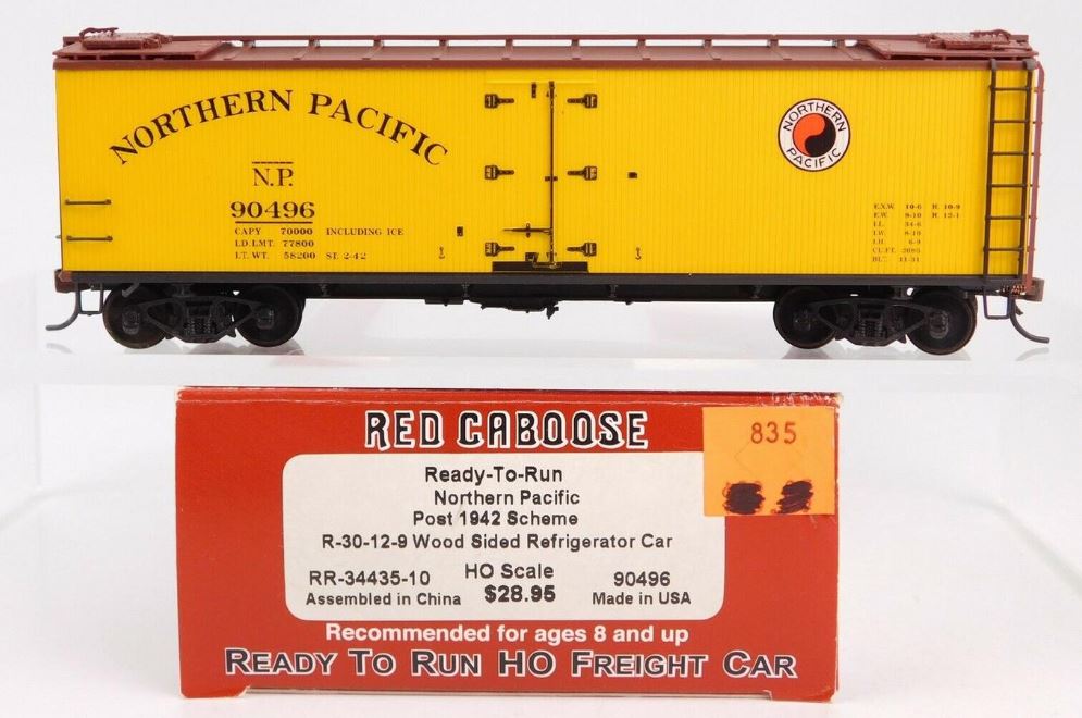 Red Caboose 34435-10 HO Northern Pacific Wood Sided Refrigerator Car #90496 LN/Box