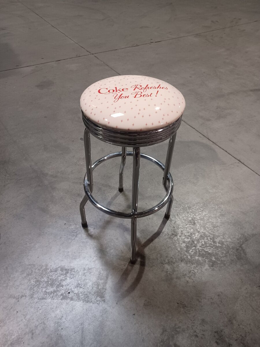 Coca-Cola Vintage 'Coke Refreshes You Best" Bar Stool EX