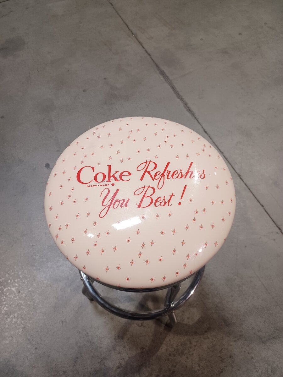 Coca-Cola Vintage 'Coke Refreshes You Best" Bar Stool EX
