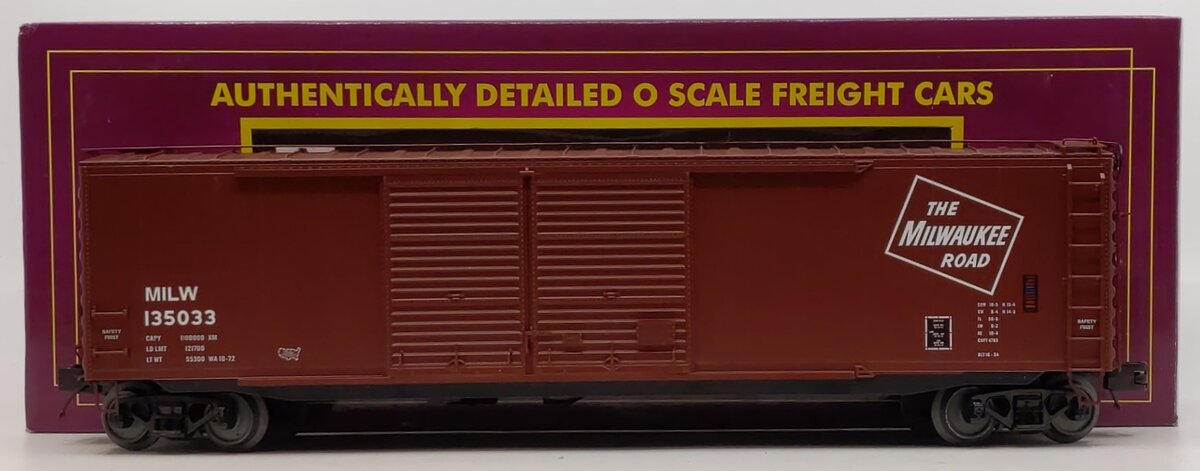 MTH 20-93691 O Gauge Milwaukee Road 50' PS-1 Double Door Boxcar #135033