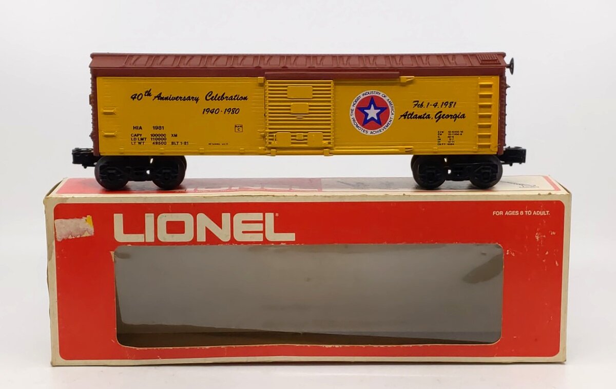BevBel O27 Lionel 1981 Hobby Show 50' Box Car EX/Box
