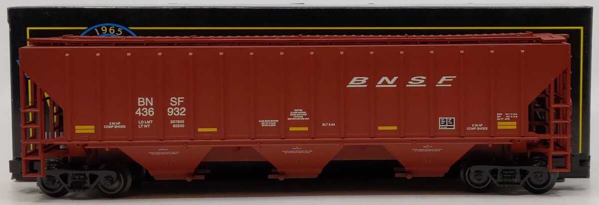 Weaver U3738LD O Gauge BNSF PS-2 CD Grain Hopper #436932 NIB