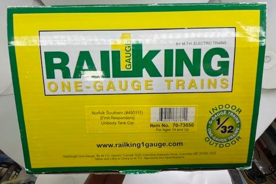 MTH 70-73050 G Scale Norfolk Southern Unibody Tank Car #490111 (Metal Wheels)
