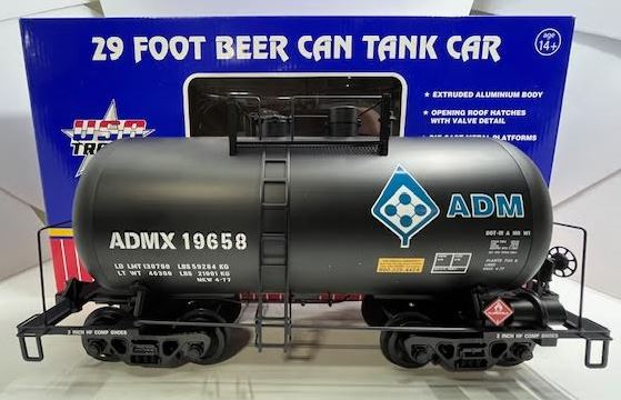 USA Trains R15208 G Gauge ADM Beer Can Tank Car #19658 (Metal Wheels)