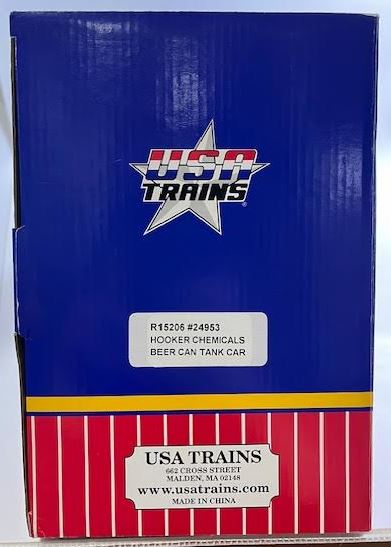 USA Trains R15206 G Hooker Chemicals Beer Can Tank Car #24953 (Metal Wheels)