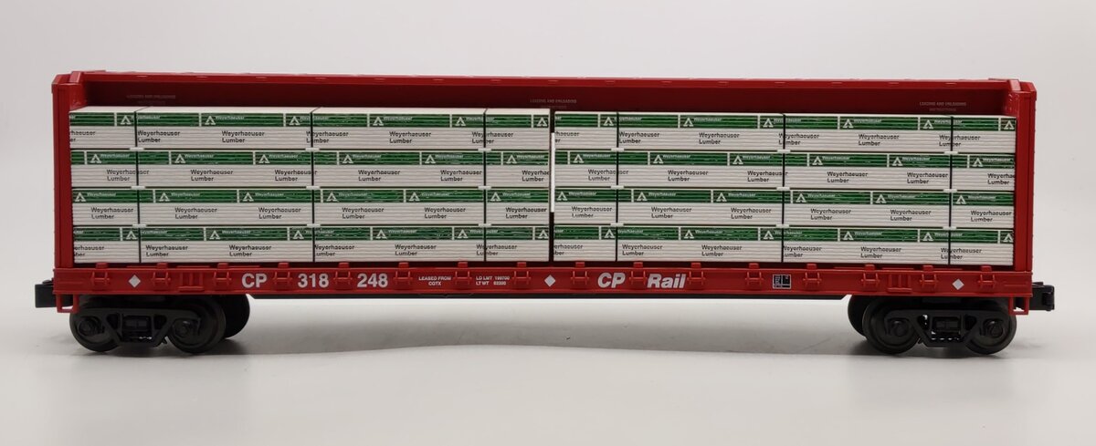 MTH 30-76421 O Gauge CP Rail Center I-Beam Flatcar #318248 LN/Box