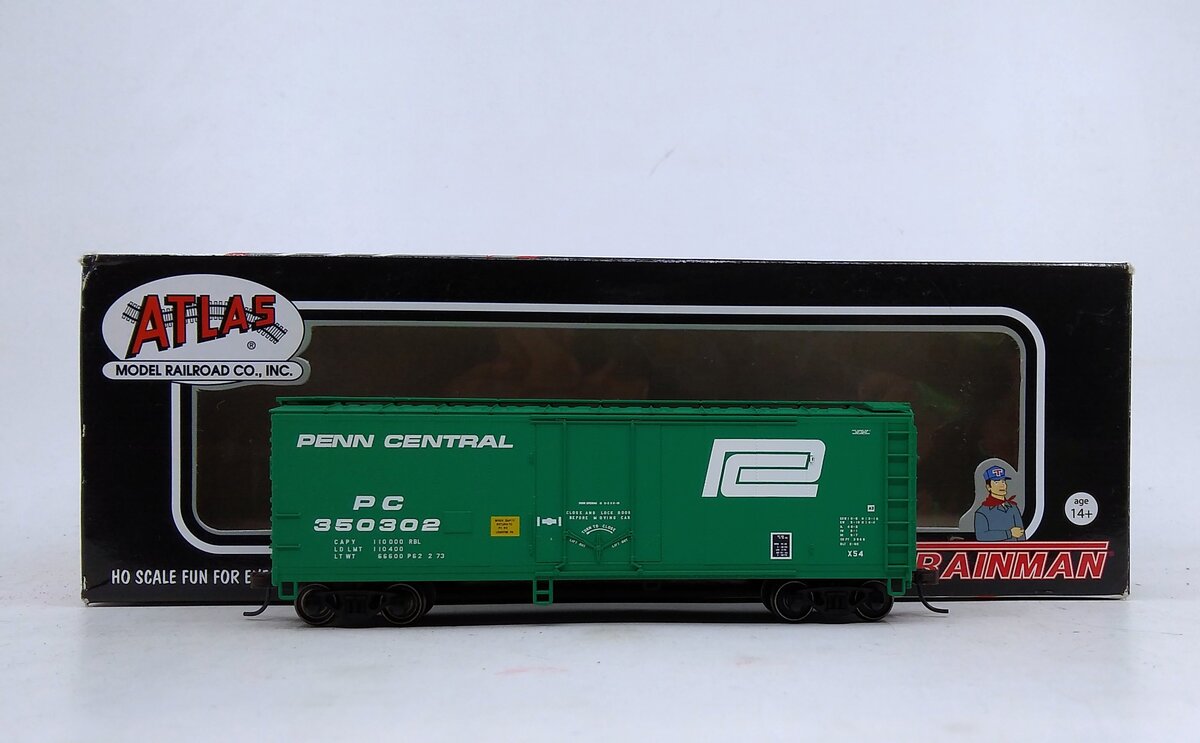 Atlas 20002745 HO Penn Central Trainman 40' Plug Door Box #350302
