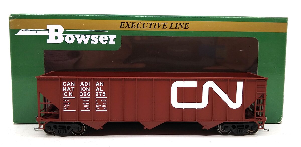 Bowser 41010 HO Canadian National 100-Ton 3-Bay Hopper Executive Line #326275