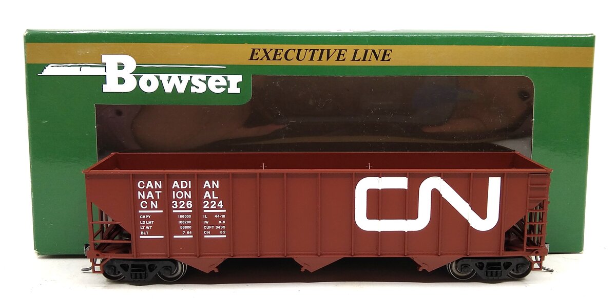 Bowser 41008 HO Canadian National 100-Ton 3-Bay Hopper Executive Line #326224
