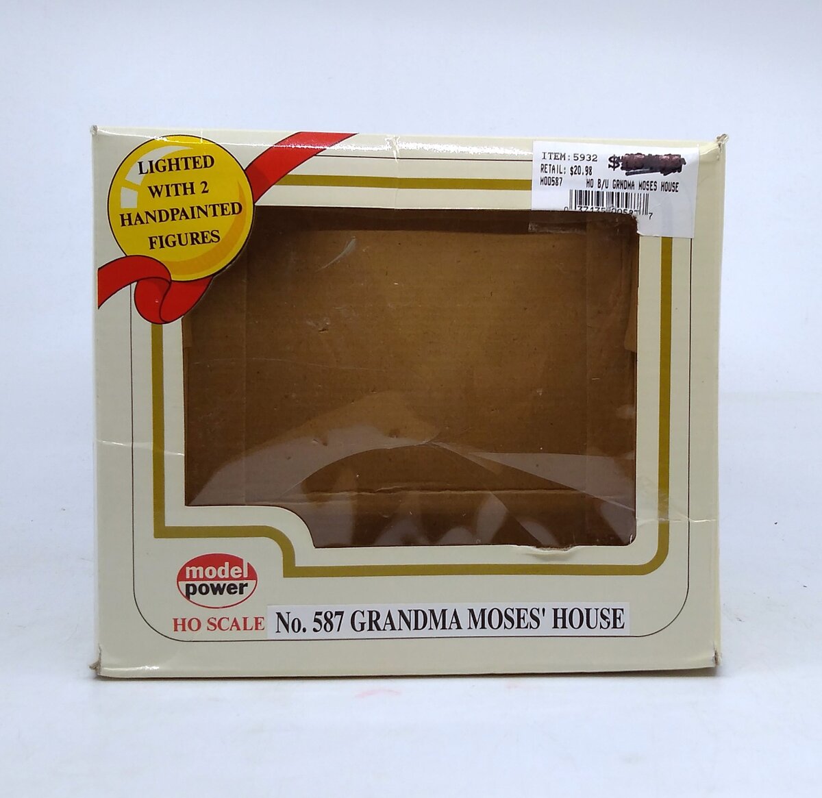 Model Power 587 HO Scale Grandma Moses' House Assembled Lighted W/2 Figures