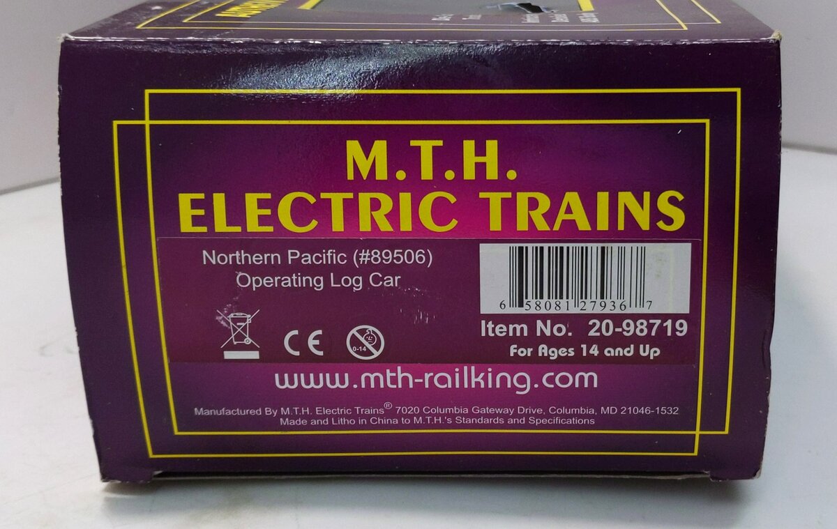 MTH 20-98719 Northern Pacific Operating Log Car