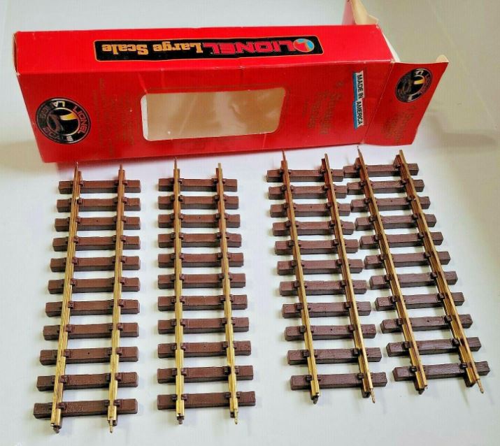 Lionel 8-82002 G Scale Brass 11-3/4" Straight Tracks With Track Pins (Pack of 4)