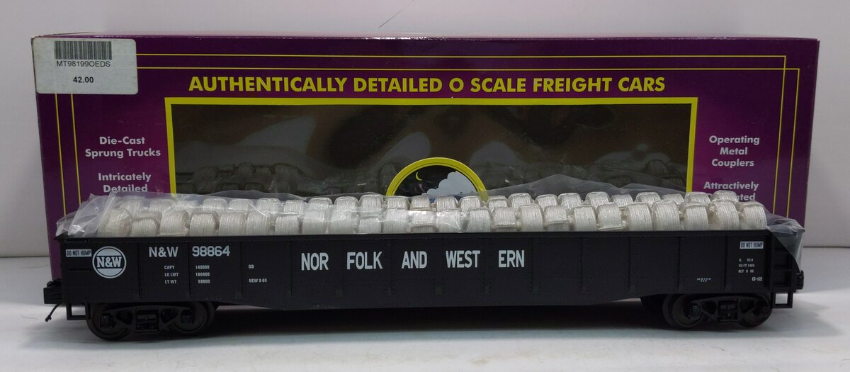 MTH 20-98199 O Norfolk & Western Gondola w/Coiled Wire Load #98864