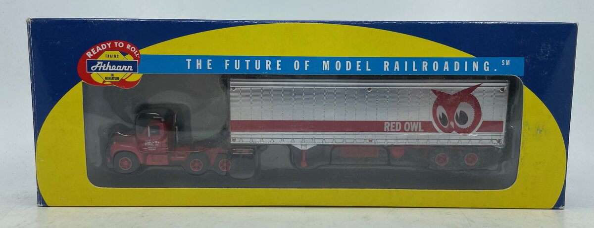 Athearn 93188 HO Red & Silver Red Owl Mack B W/40' Trailer
