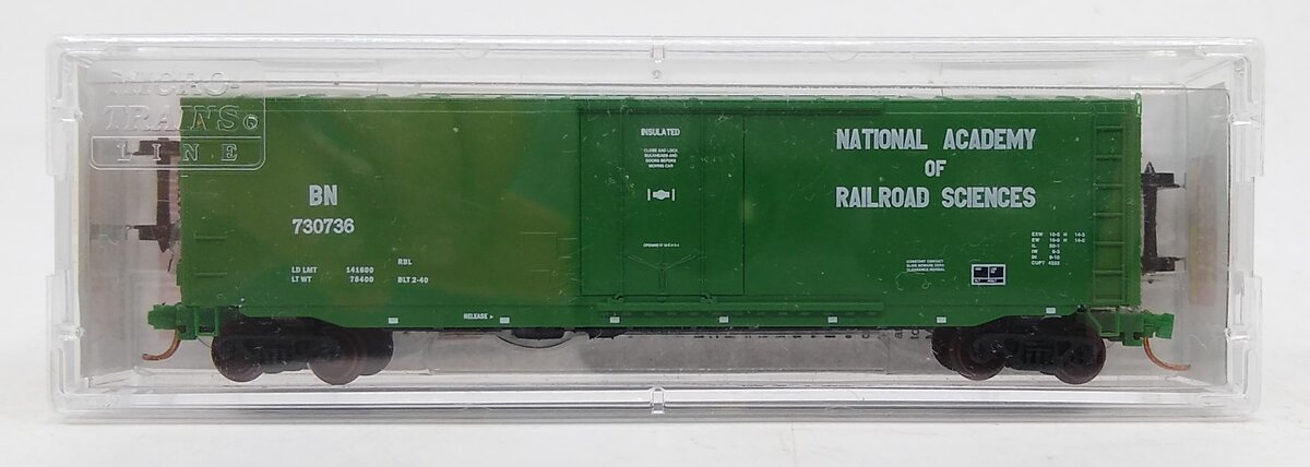 Micro-Trains 03800520 N Burlington Northern 50' Steel Plug Door Boxcar #730736 LN/Box