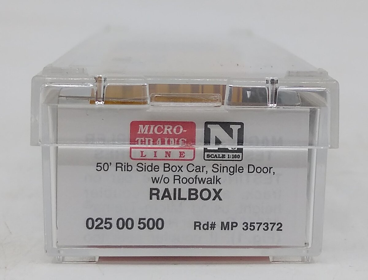 Micro-Trains 02500500 N MP Railbox 50' Rib Side Boxcar w/o Roofwalk #357372 LN/Box