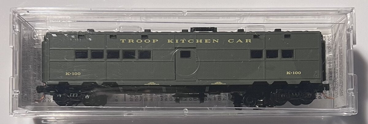 Micro-Trains 11800010 N Scale United States Army 50' Troop Kitchen Car #K-100 NIB