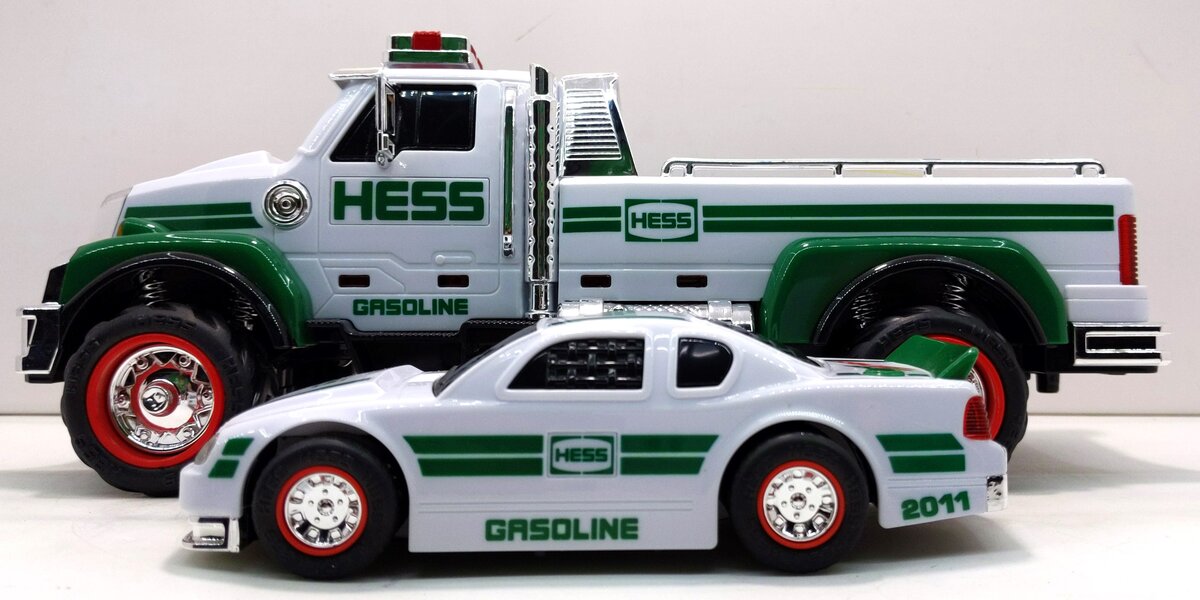 Hess 2011 Toy Truck and Race Car With Real Lights & Sound