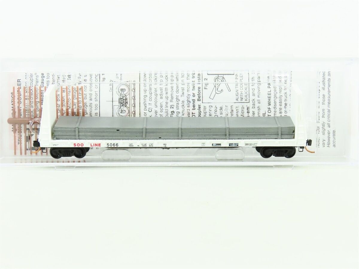 Micro-Trains 05400201 N Soo Line 61' Bulkhead Flatcar w/Steel Plate Load #5066