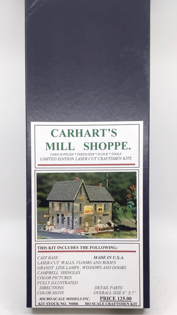 Micro-Scale Models MSW-006 HO Carharts Mill Shoppe Laser-Cut Wooden Kit