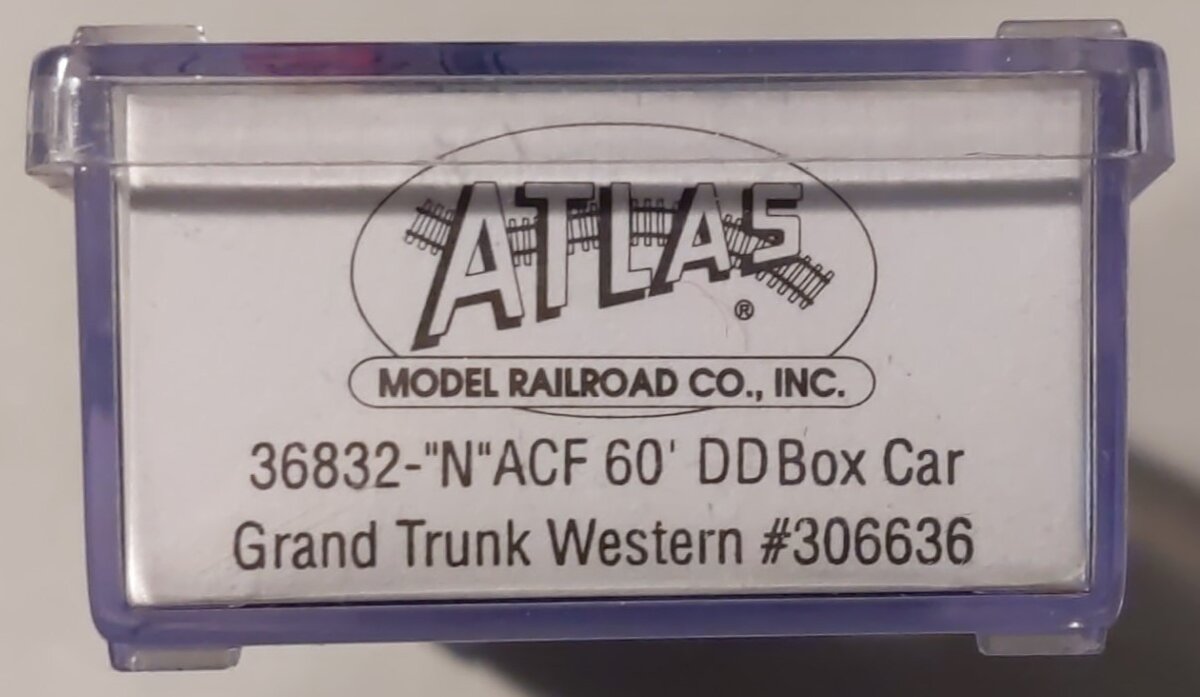 Atlas 36832 N Scale Grand Trunk Western 60' Double Door Boxcar #306636 LN/Box