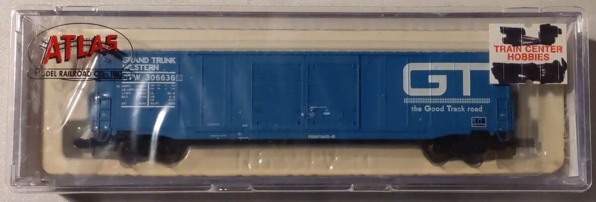 Atlas 36832 N Scale Grand Trunk Western 60' Double Door Boxcar #306636 LN/Box