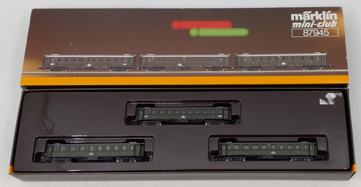 Marklin 87945 Z Scale DRG Express Train Passenger 3-Car Set LN/Box
