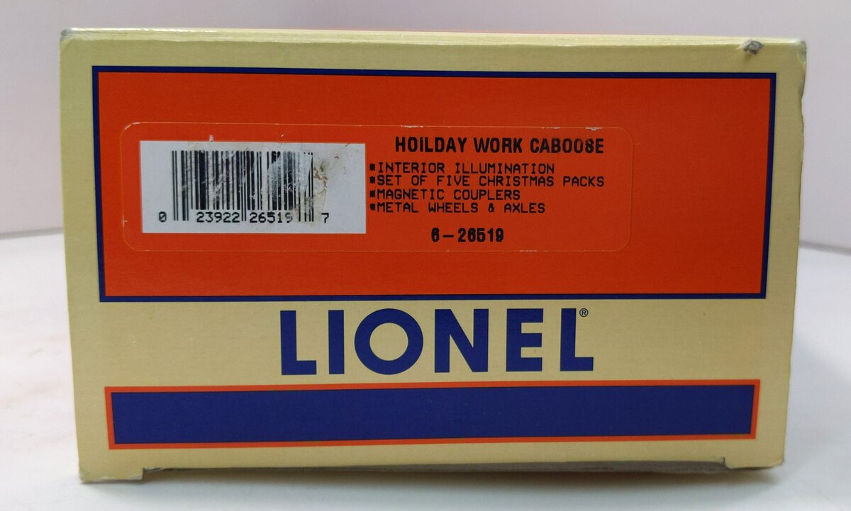 Lionel 6-26519 O Gauge Holiday Work Caboose #6496 EX/Box