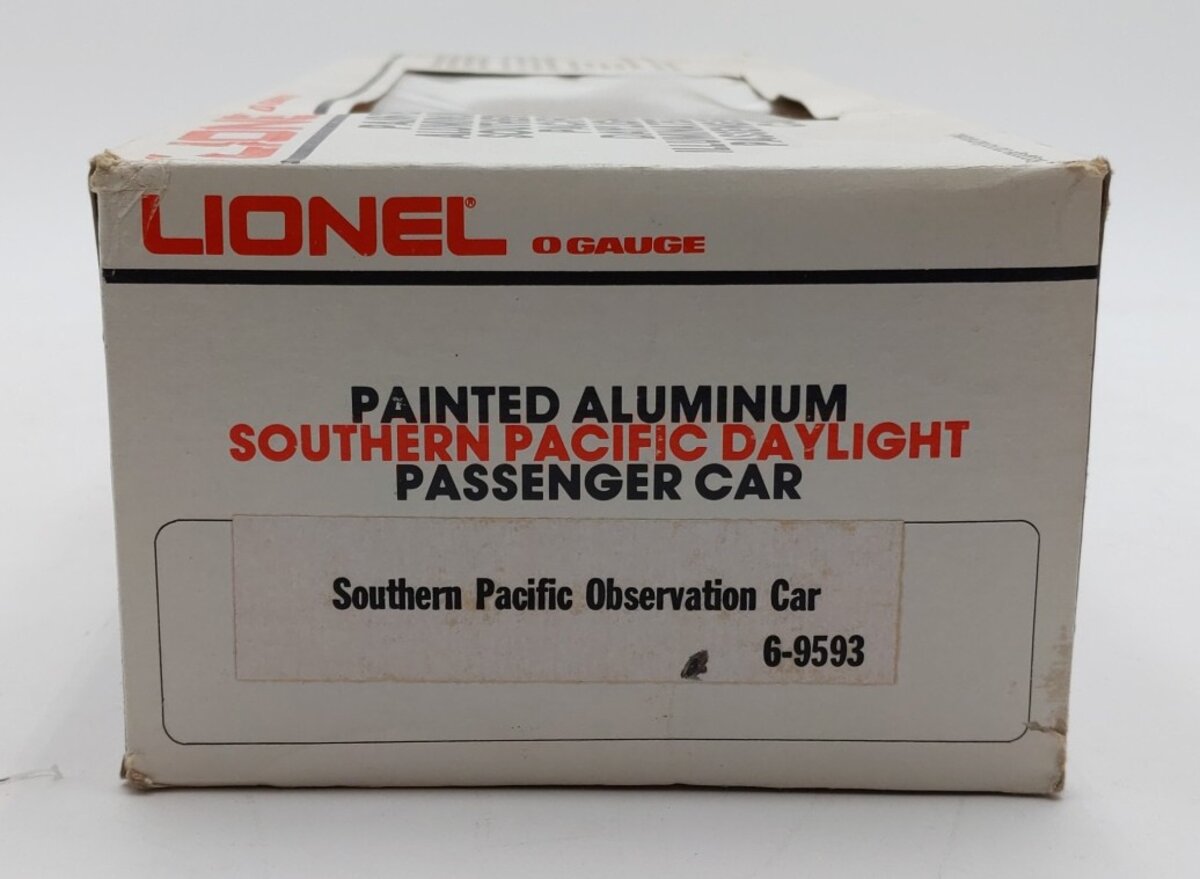 Lionel 6-9593 O Gauge Southern Pacific Daylight Aluminum Observation Car EX/Box