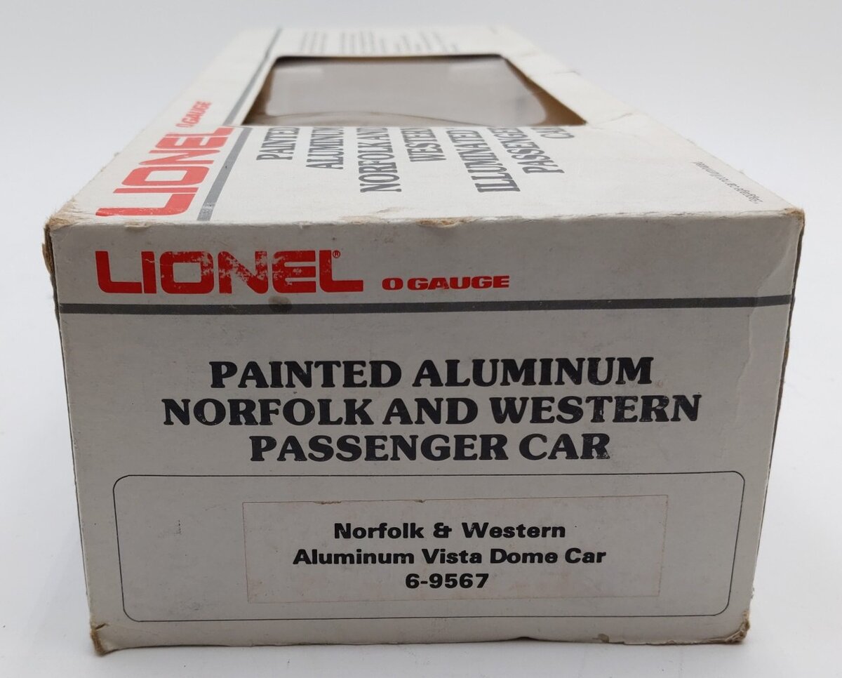 Lionel 6-9567 O Gauge Norfolk & Western Aluminum Vista Dome Car #582 LN/Box