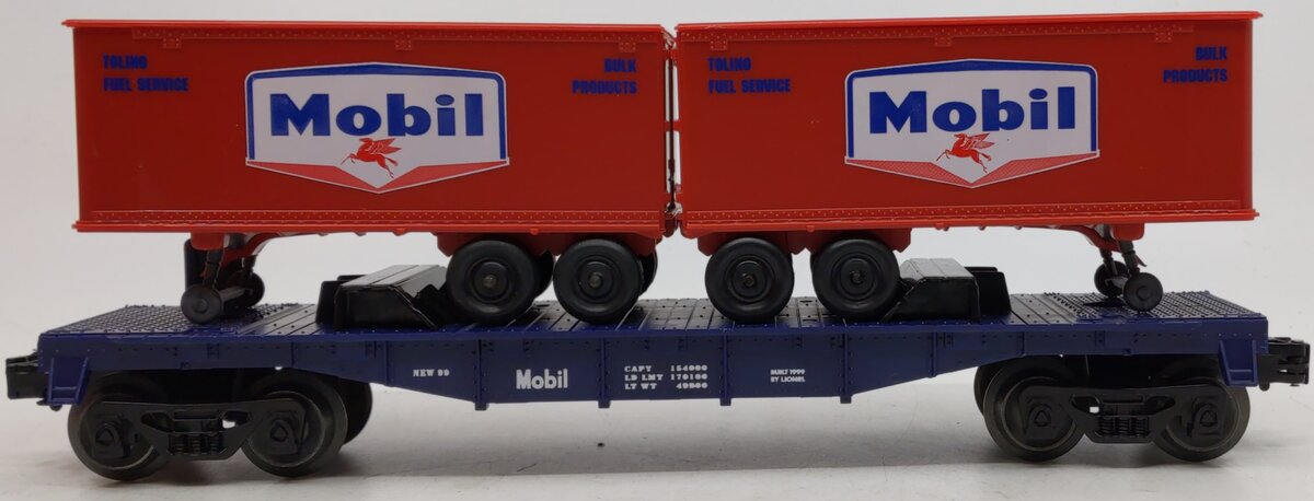 Lionel 6-19471 O Gauge Mobil Flatcar with Two Trailers LN/Box