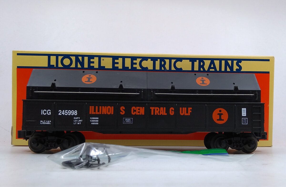 Lionel 6-17404 O Illinois Central Gulf Gondola with Coil Covers #245998 LN/Box
