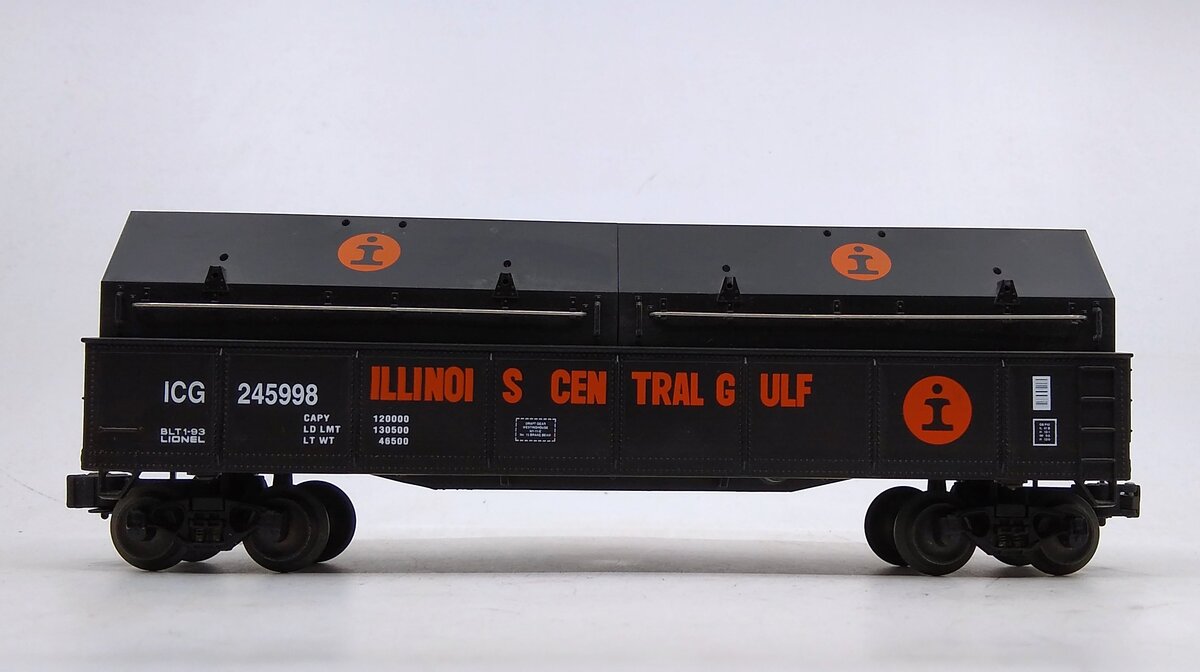 Lionel 6-17404 O Illinois Central Gulf Gondola with Coil Covers #245998 LN/Box
