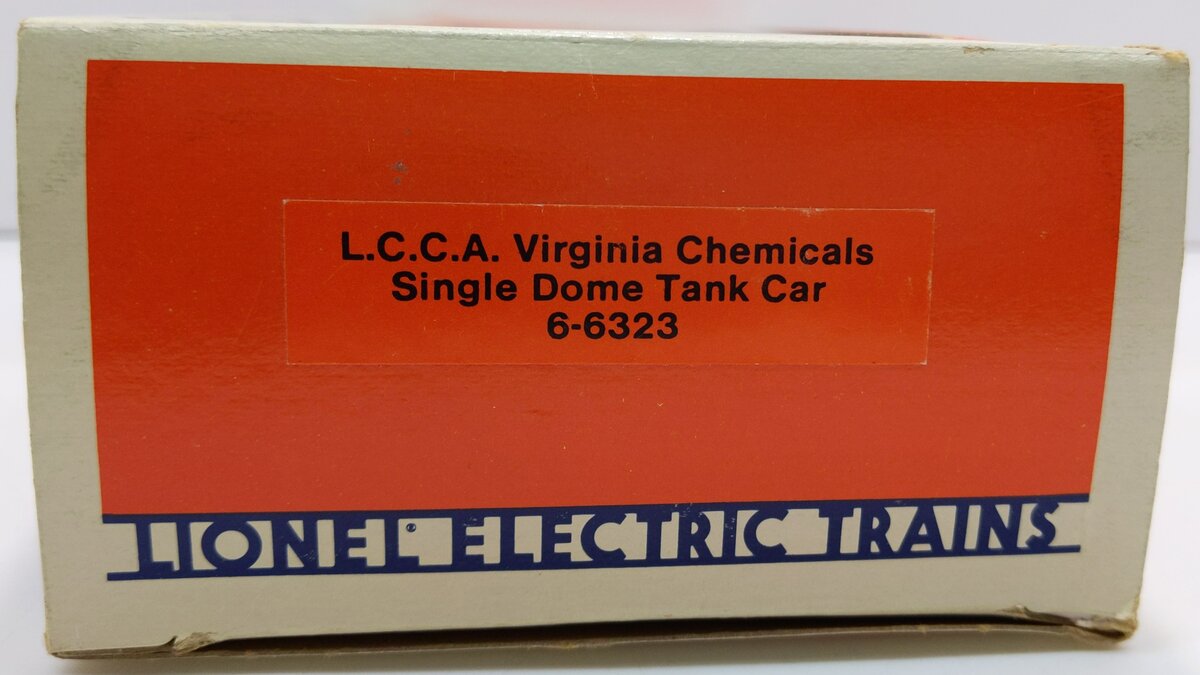 Lionel 6-6323 O Gauge LCCA Virginia Chemicals Single Dome Tank Car LN/Box