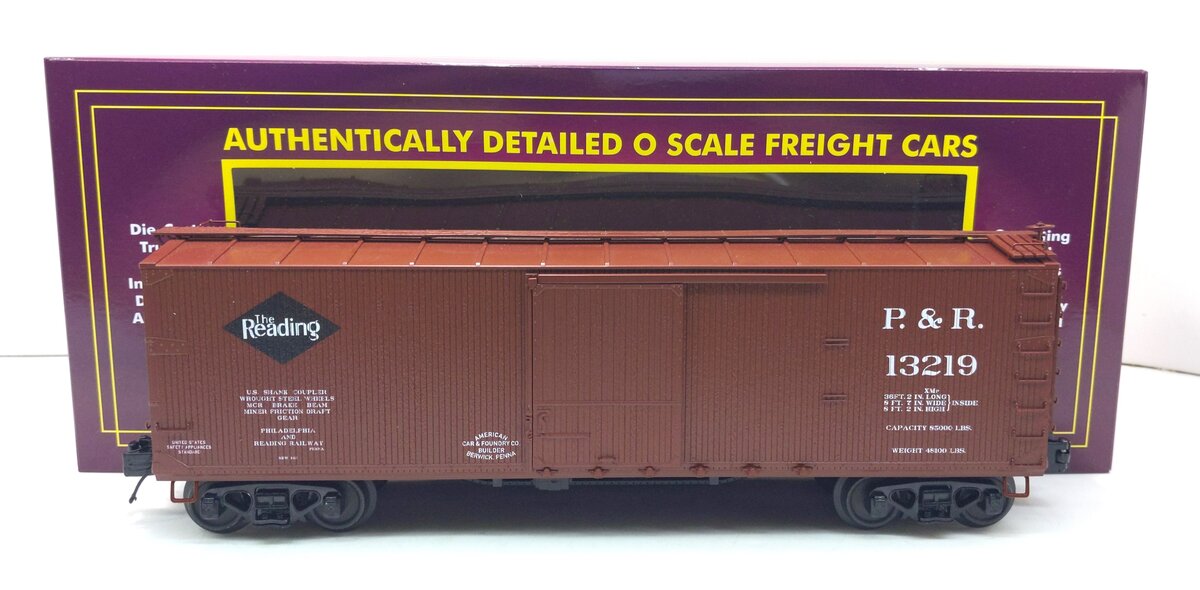 MTH 20-99326 O Philadelphia & Reading 40’ USRA Double Sheathed Boxcar #13219