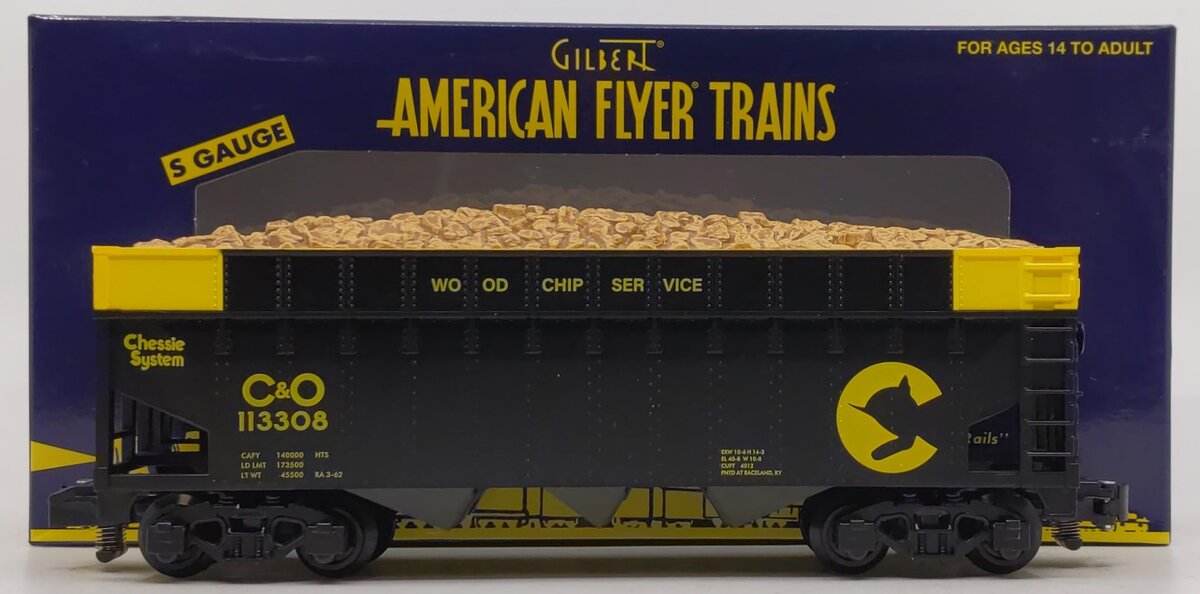 American Flyer 2219262 S Gauge Chessie System Wood Chip Hopper #113308