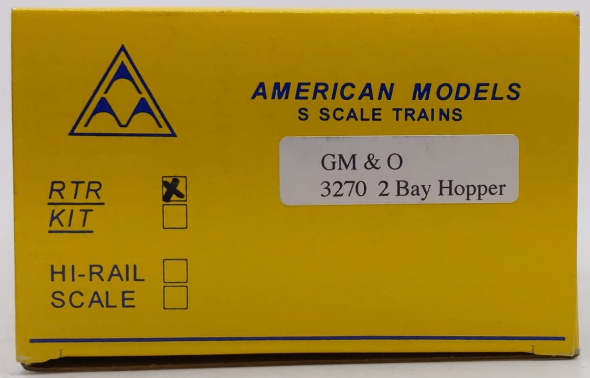 American Models 3270 S Gauge Gulf Mobile & Ohio 2-Bay Hopper w/Load #32460 EX/Box