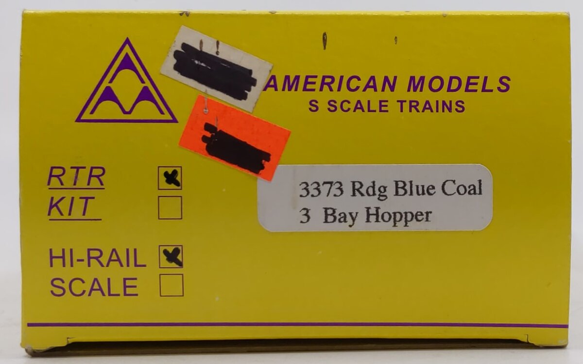 American Models 3373 S Gauge Reading Anthracite Coal Hopper #40342 (Hi-Rail) LN/Box