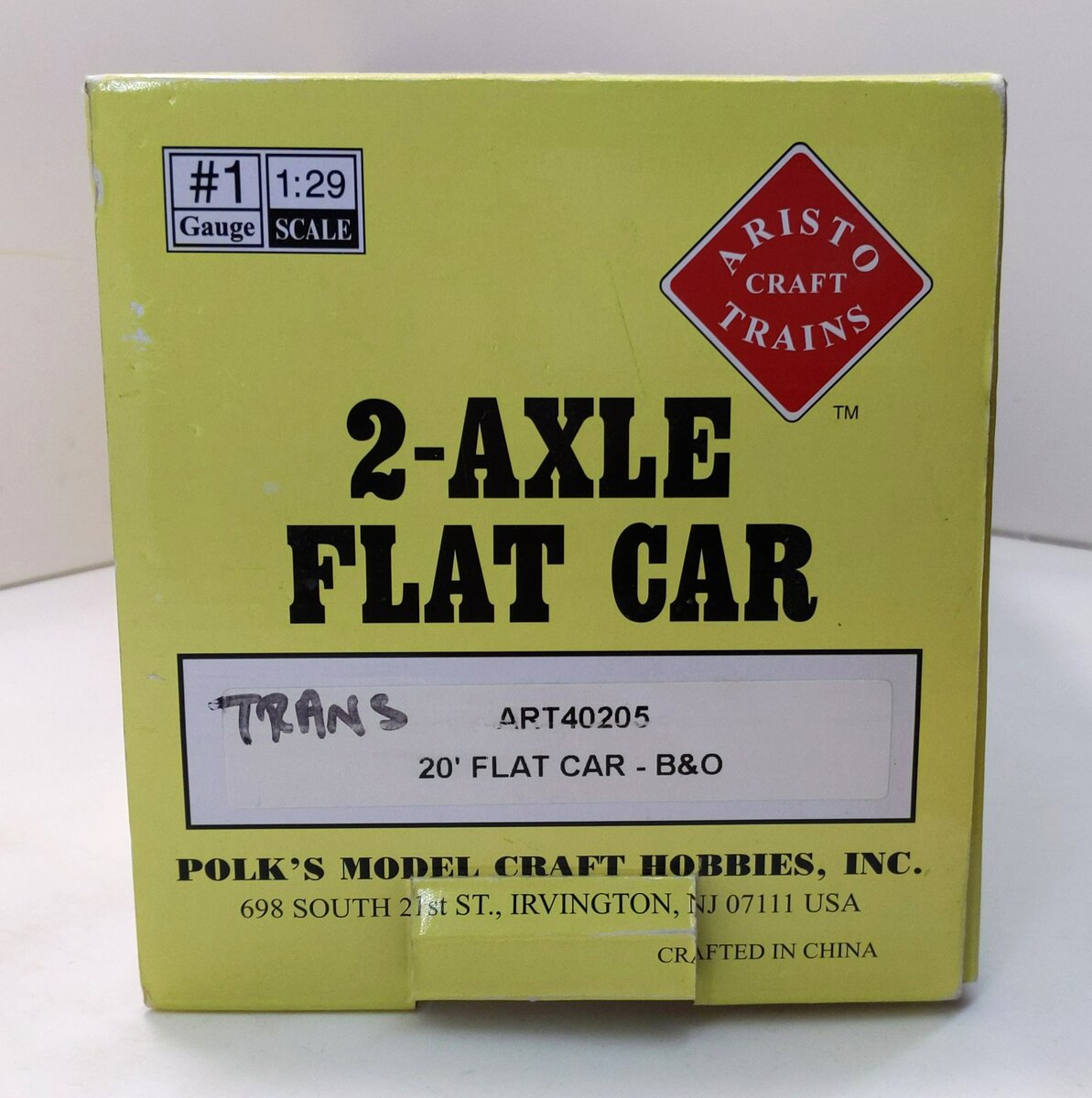 Aristo-Craft 40205 G Scale Baltimore and Ohio 20' 2-Axle Flatcar #X3813