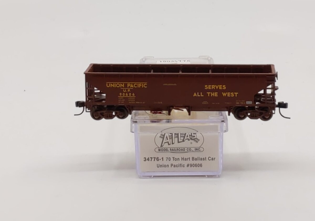 Atlas 34776 N Scale Union Pacific 70T Hart Ballast Car # 90606
