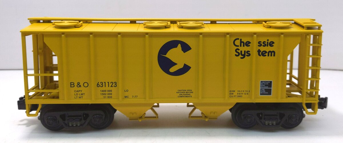MTH 20-97102 O Gauge Baltimore & Ohio Chessie PS2 Covered Hopper #631123 LN/Box