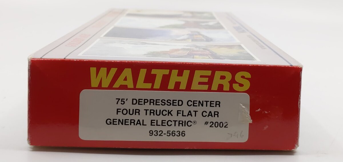 Walthers 932-5636 HO GE 75' Depressed Center Four Truck Flat Car Road # 2002 Kit
