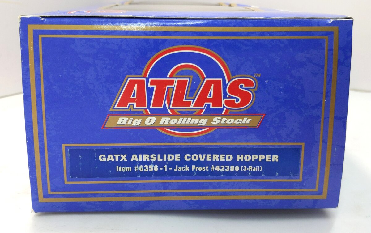 Atlas 6356-1 O Gauge Jack Frost GATX Airslide Covered Hopper #42380 (3Rail) LN/Box