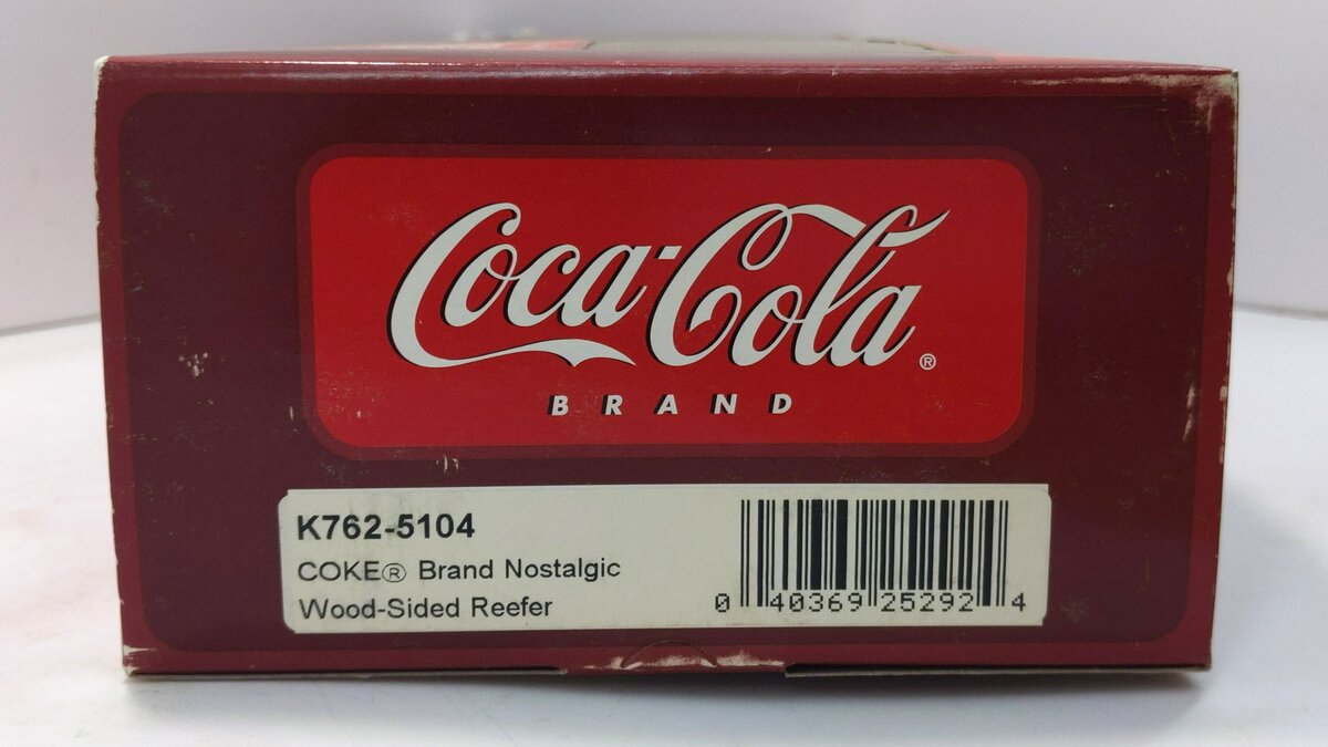 K-Line K762-5104 O Gauge Coca Cola Wood Side Reefer Car LN/Box