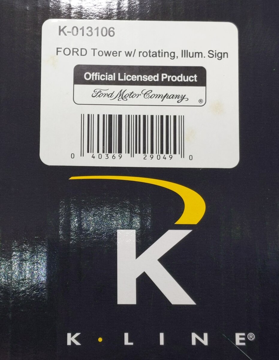 K-Line K-013106 O/O27 Ford Tower With Rotating Illuminated Sign LN/Box