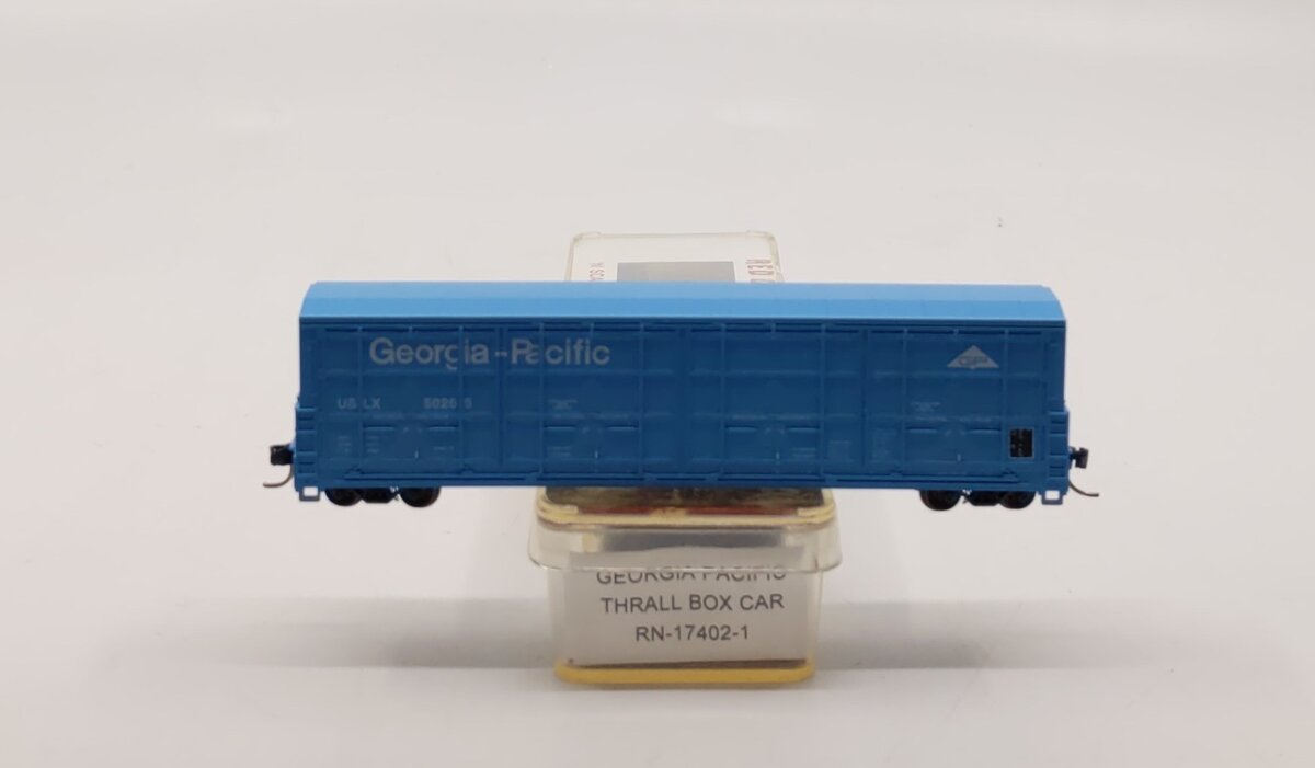 Red Caboose 17402-1 N Scale Georgia-Pacific Thrall Boxcar # 50265 LN/Box