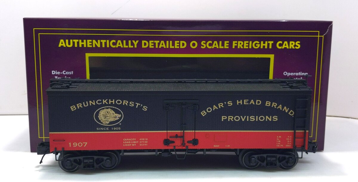 MTH 20-94642 O Brunckhorst's 36' Woodsided Reefer Car #1907 LN/Box