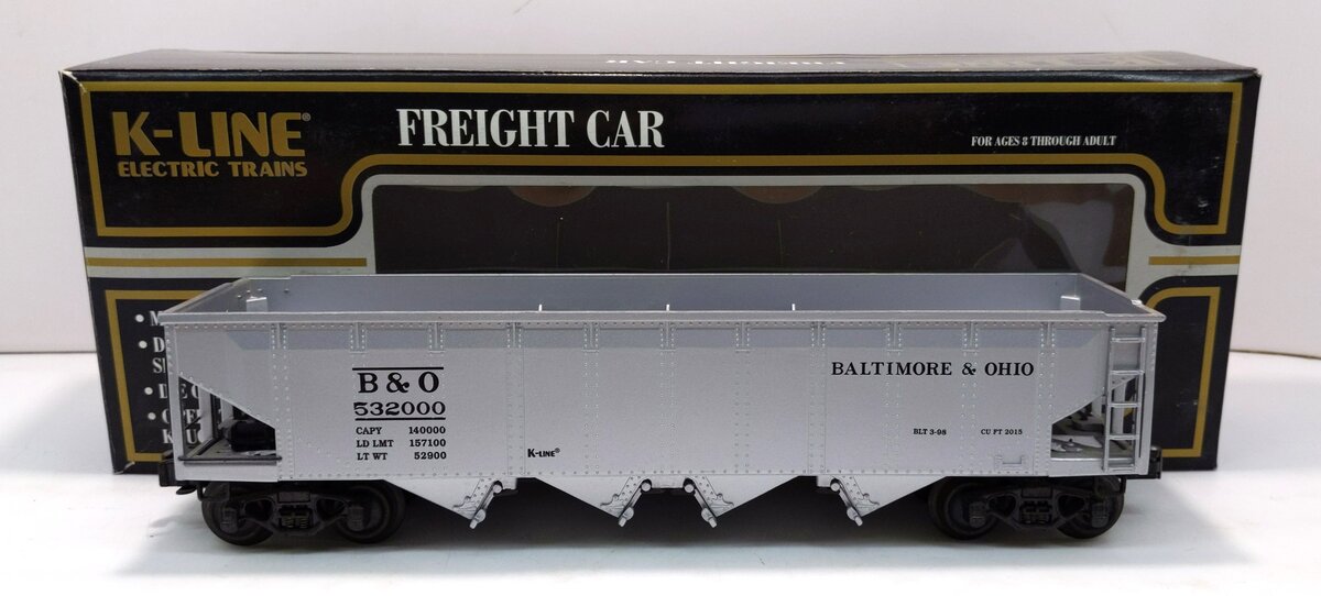 K-Line K623-1093 O Gauge B&O 4-Bay Diecast Hopper #532000 LN/Box
